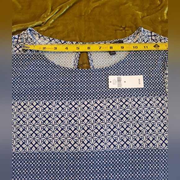 NWT Banana Republic Factory blue patterned dress M - Picture 8 of 14